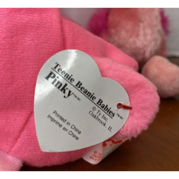 Ty Flamingo Plush 4 Beanie Buddies Babies Boos & Mini Collector's Lot Pinky - Picture 4 of 10
